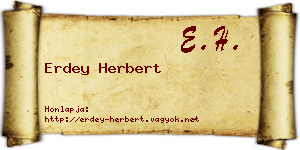 Erdey Herbert névjegykártya
